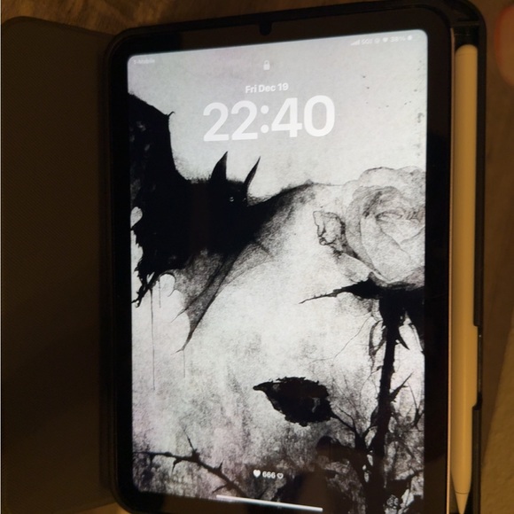 Apple Black Tablet with White Stylus